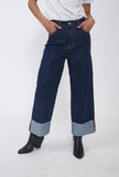 2000- Jeans Wide-Leg con Risvolto - Denim Scuro