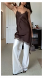 Vestito Satinato con Pizzo