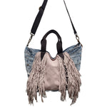 Borsa in Jeans con Frange