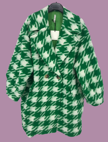 Cappotto Pied De Poule Verde