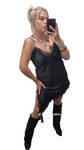 Vestito Satinato con Pizzo