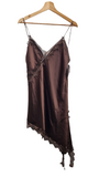 Vestito Satinato con Pizzo
