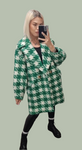 Cappotto Pied De Poule Verde