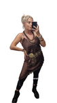 Vestito Satinato con Pizzo