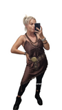 Vestito Satinato con Pizzo