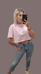 T-Shirt Crop con Strass