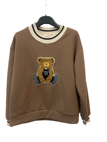 Felpa Bear con inserti in maglia