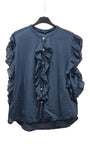 Camicia Smanicata con Volant 100% Cotone