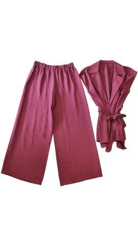 Coordinato Gilet + Pantalone in Viscosa Cotta