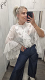 Camicia con Volant 100% Cotone
