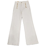 Jeans Wide-Leg con Bottoni Oro