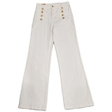 Jeans Wide-Leg con Bottoni Oro