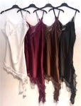 Vestito Satinato con Pizzo