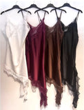 Vestito Satinato con Pizzo