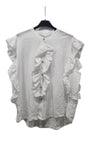 Camicia Smanicata con Volant 100% Cotone
