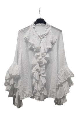 Camicia con Volant 100% Cotone