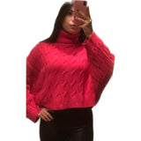 Maglione Crop Collo Alto